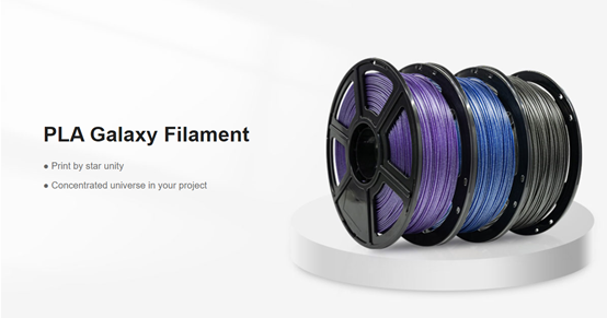 3d printer filament, flashforge, galaxy