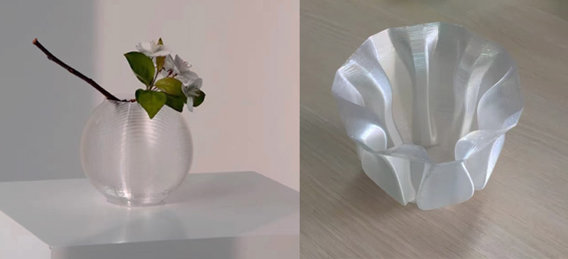 flower pot printed using clear pla filament 1.75mm 
