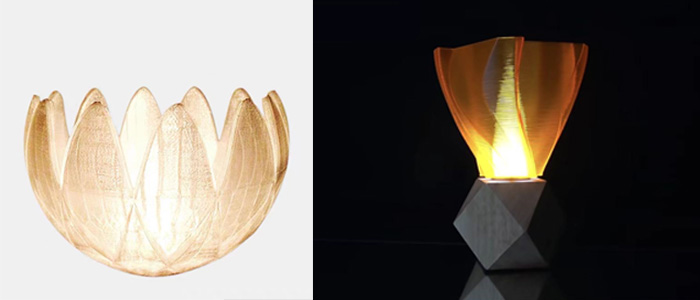 Lamp covers printed with transparent pla